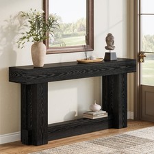 63 Inch Black Long Console