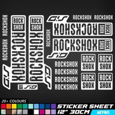 18x ROCK SHOX SID Vinyl Decal Stickers Sheet Bike Frame Cycling Cycle Bicycle MX