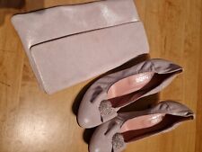 Dusty pink Le Babe Shoes (Size 7) with bow detail and matching clutch bag