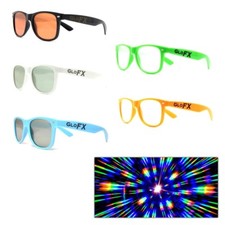 GloFX Ultimate Diffraction Rave Rainbow Glasses - Clear Lens