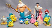 12 DISNEY CHARACTER LITTLE MERMAID ARIEL FLOUNDER CHARACTER  PVC FIGURES LOT