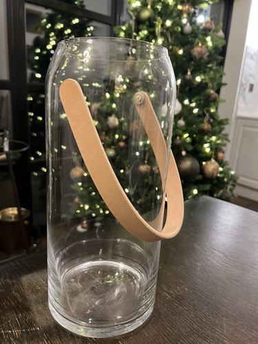 Large glass hurricane vase - glass,