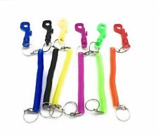 2 X Retractable Key Chain Spiral Key Chain Keyring Stretchy Elastic Coil Clip 