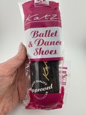 Katz Ballet Dance Shoes Black Leather Full Sole UK 11 Women Made in England
