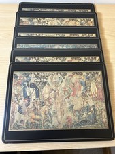 vintage set six cork-backed