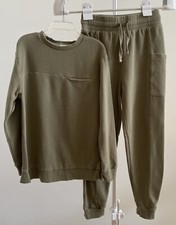 Miles The Label 2 Piece Boys Jogger Set -Khaki Long Sleeve Shirt With Pants
