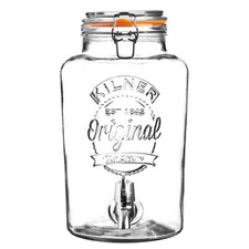 Kilner Large 8 Litre Cocktail Juice Drinks Dispenser Clip Top Jug Glass Jar