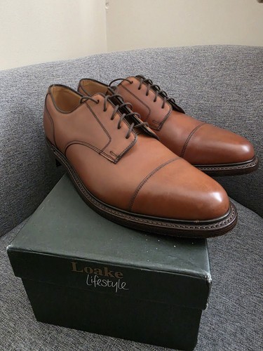 Loake tan cap toe derby - tan,