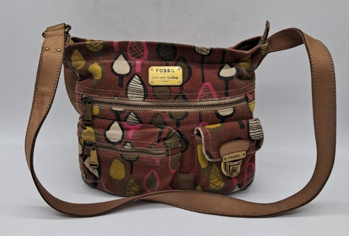 Fossil brown with leaf print - brown,