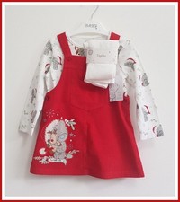 Baby Girls Tatty Teddy Red Christmas Dress, Top & Tights 3 Piece Set 6-9 Months