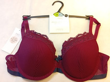 EX M&S Underwired Full Cup Bra Color Mulberry Size 34C Ref 585