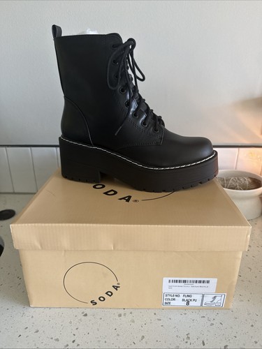 Black chunky platform boots