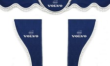 Truck Curtains Blue w/ White