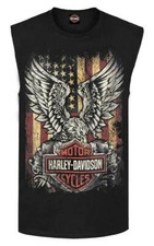 Harley-Davidson Men's Custom Freedom Sleeveless Crew Neck Muscle Shirt - Black