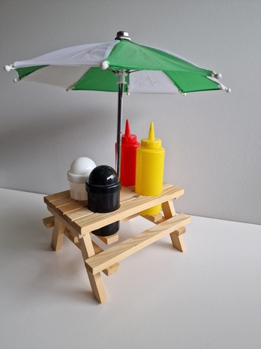 Novelty picnic table - table, condiment