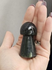 Rare Nephrite Jade Mushroom Mushi Crystal Specimen With Hematite Green 5.7cm 70g