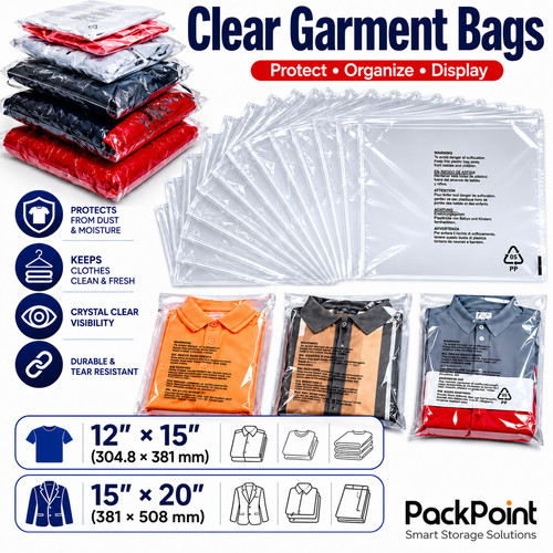 Clear garment bags - garment, cello