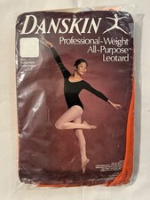 NEW Danskin GIRLS Halloween Orange Long Sleeve Leotard Medium Sz 8-10