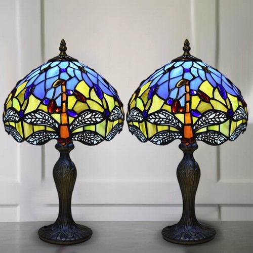 Pair tiffany style - of, table