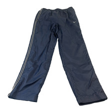 Vintage Nike Mens Tracksuit Bottoms Sweatpants Joggers Shiny Glanz Blue XL Y2K