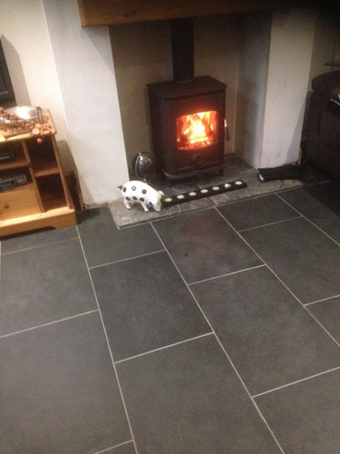 Slate tiles flooring - tiles, 36m2