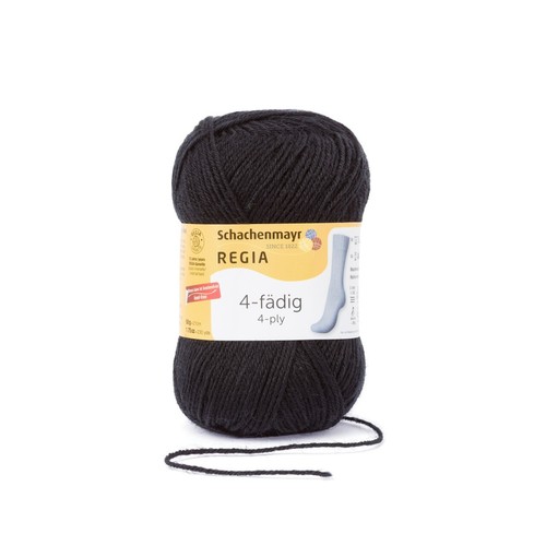 Ply 50g regia black - 4-ply,
