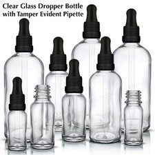 CLEAR Glass Dropper Bottle
