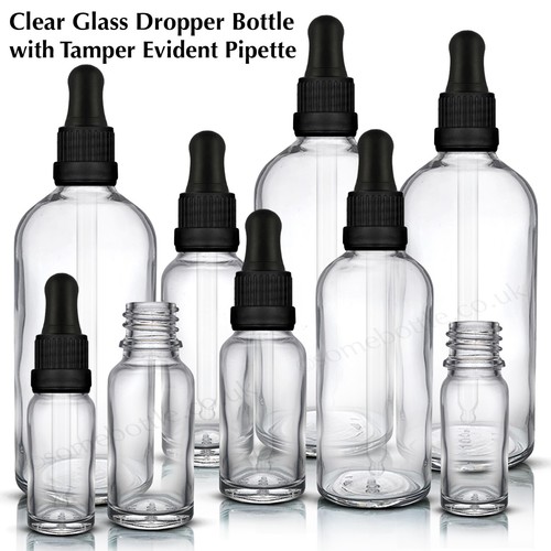 Clear glass dropper bottle - clear,