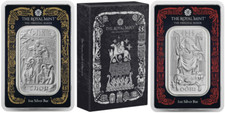 UK 1 Oz Silver Bars Thor & Odin & Box - Gods of Norse Mythology