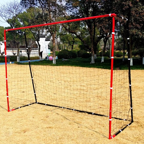 Football goal posts with - goal, net