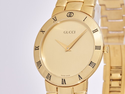 Gucci 3300 mens watch - 2, gold