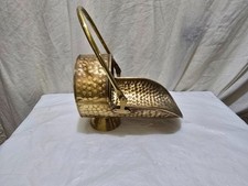 Brass Coal Bucket/Scuttle With Folding Handle ideal ornament 26 x 19 x 27 cm