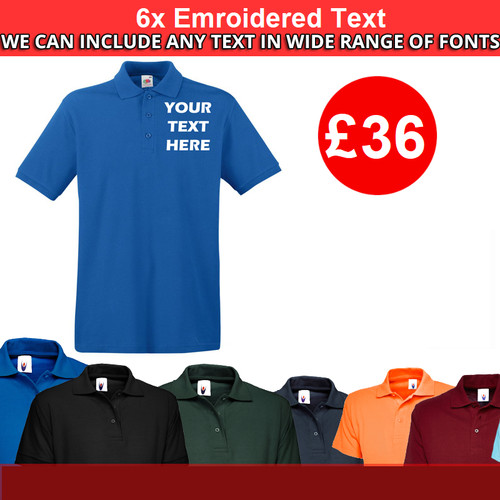 Embroidered customised - 6x,