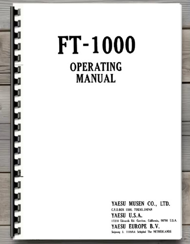 Yaesu 1000 operating manual - ft-1000,