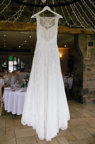 Lace detailed wedding dress - lace-detailed,