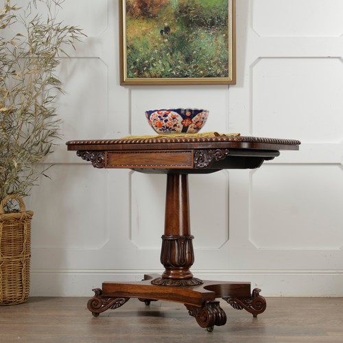 William rosewood card table - rosewood,