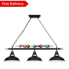 Pool Table Light with 3 Black