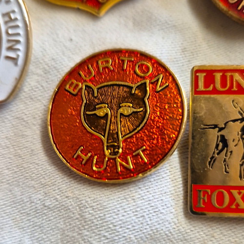 Burton hunt enamel badge - hunt,