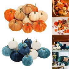 12PCS Artificial Velvet Pumpkins Halloween Festival Harvest Fall Farmhouse Decor