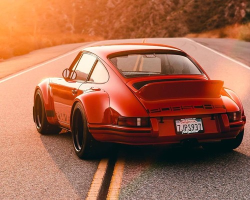 Classic red porsche 911 sports - classic,