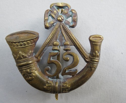 Brass glengarry badge 52nd - glengarry,