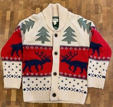 Hatley Boys Nordic  Christmas Winter Cardigan Jumper Red Cream Age 6   VGC