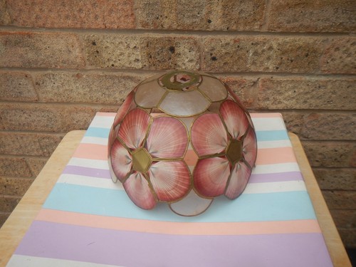 Capiz shell lampshade - lampshade, vintage