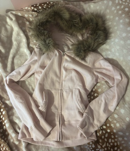 Pink hollister fur hood - pink,