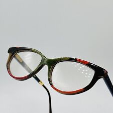 Gold and Wood Glasses Women Oval Colorful Cateye Real Wood Vintage Mod. 714 NOS