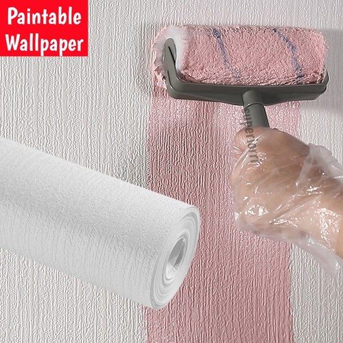 White paintable wallpaper - 9.5m,