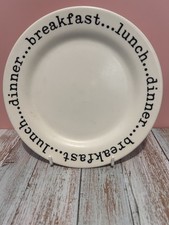 RETRO DECAL SCRIPT RIM BREAKFAST LUNCH DINNER 8” SIDE PLATE