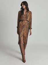 Reiss Bronze Emile Croc Print