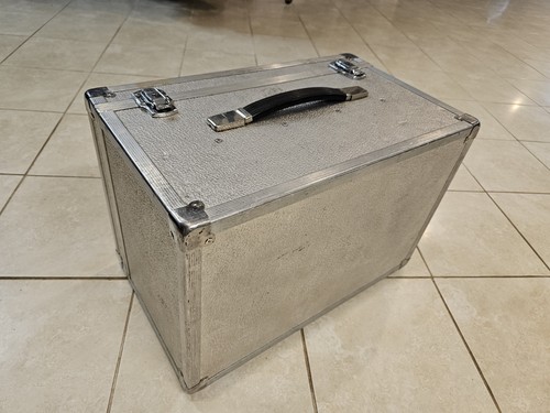 Vintage aluminum trunk travel - aluminum,