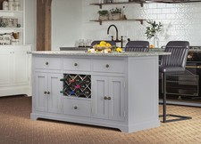 Baumhaus Grey Kitchen Island With Grey Granite Top (CKI01A-G) SRP £1199